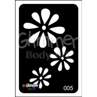 Glitter tattoo 005 Cascading Flower Pack Of 5 (005 Cascading Flower Pack Of 5)